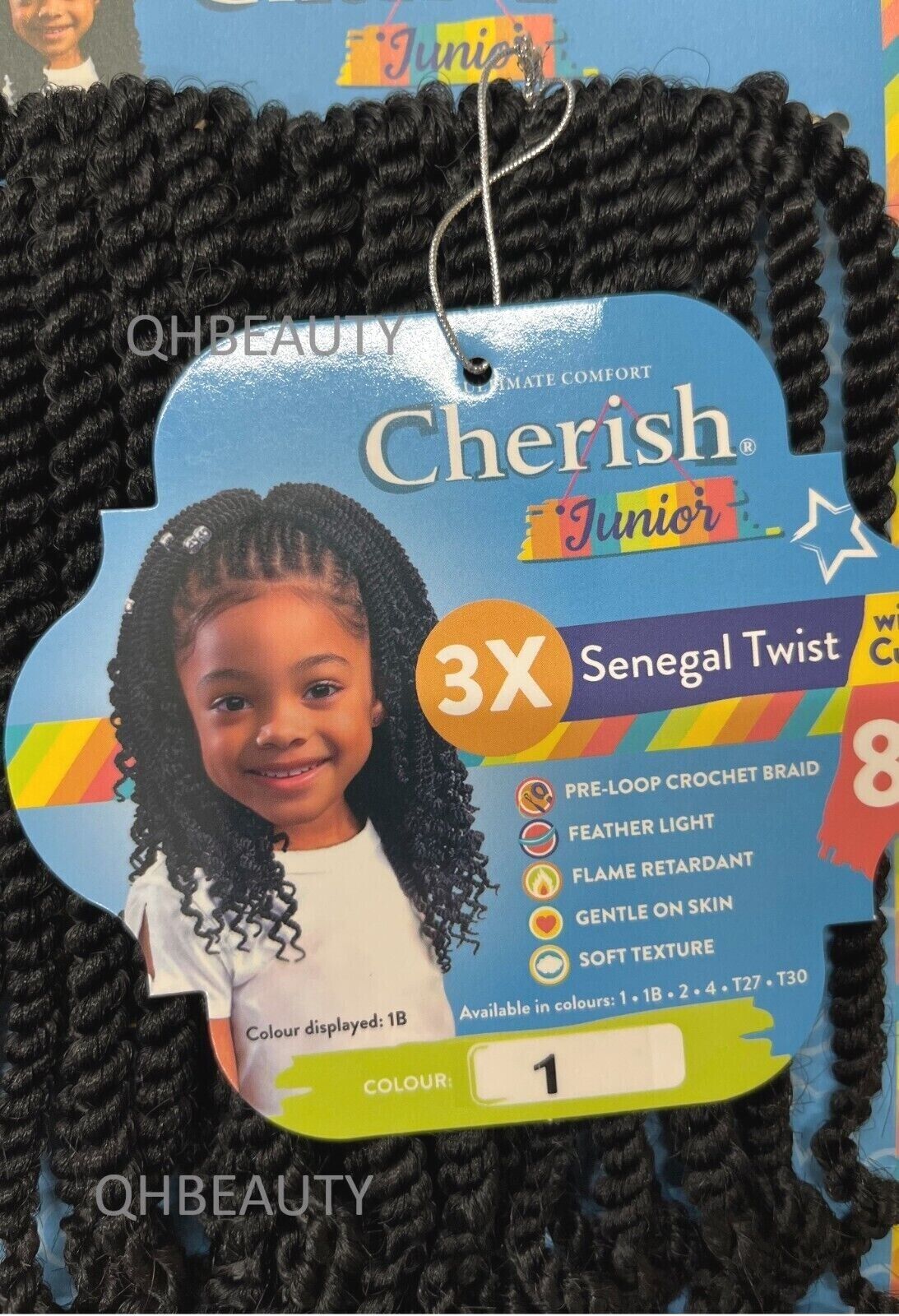 CHERISH SYNTHETIC JUNIOR KIDS BRAID HAIR EXTENSION - SENEGAL TWIST WITH CURLS 8