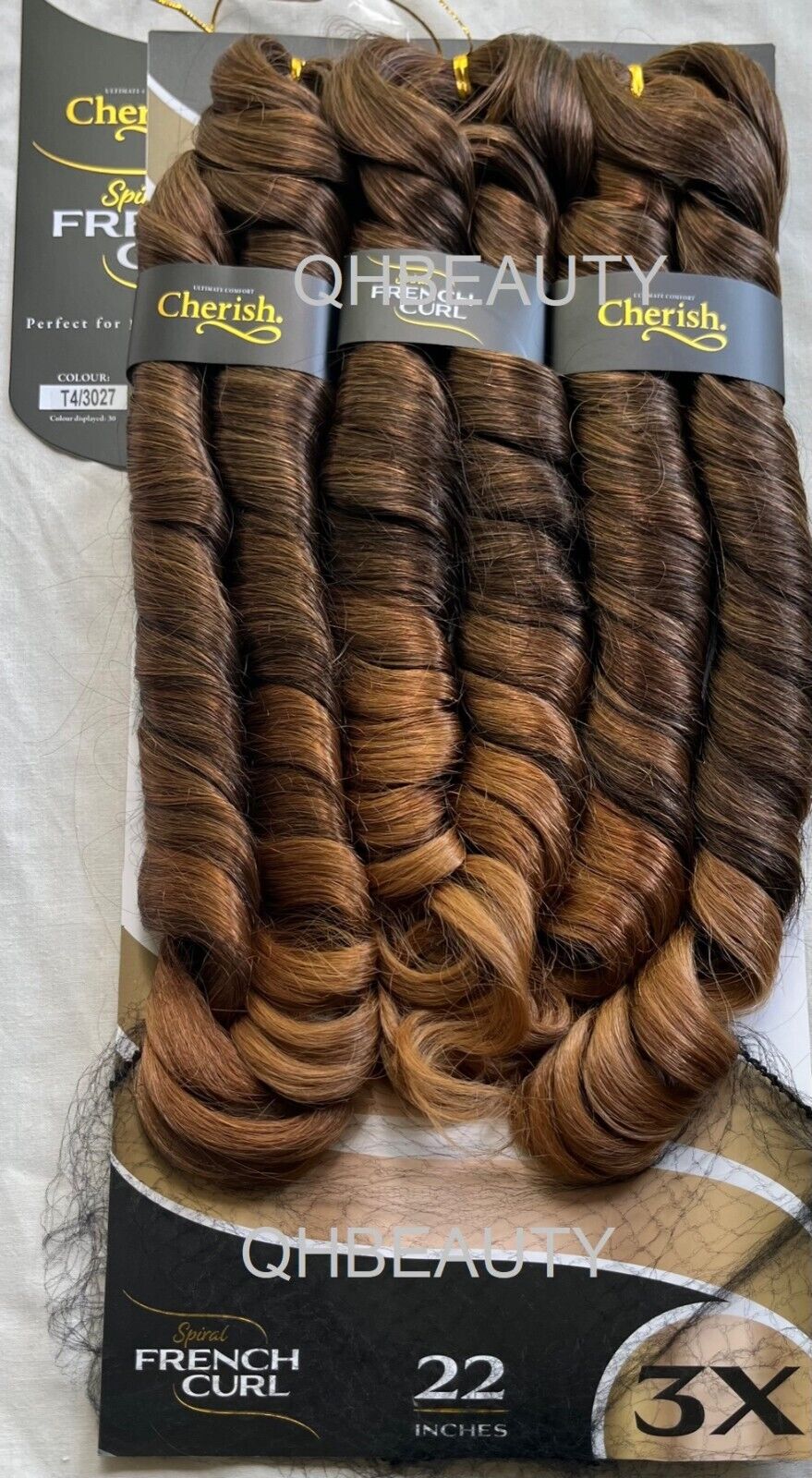 CHERISH SYNTHETIC CURLY SPIRAL HAIR EXTENSION BRAID - 3 x SPIRAL FRENCH CURL 22