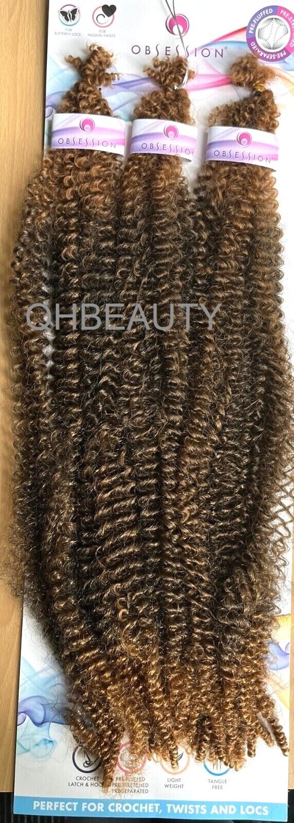 OBSESSION SYNTHETIC CROCHET BRAID 3X PRE-FLUFFED - WATER POPPIN TWIST 24 INCHES