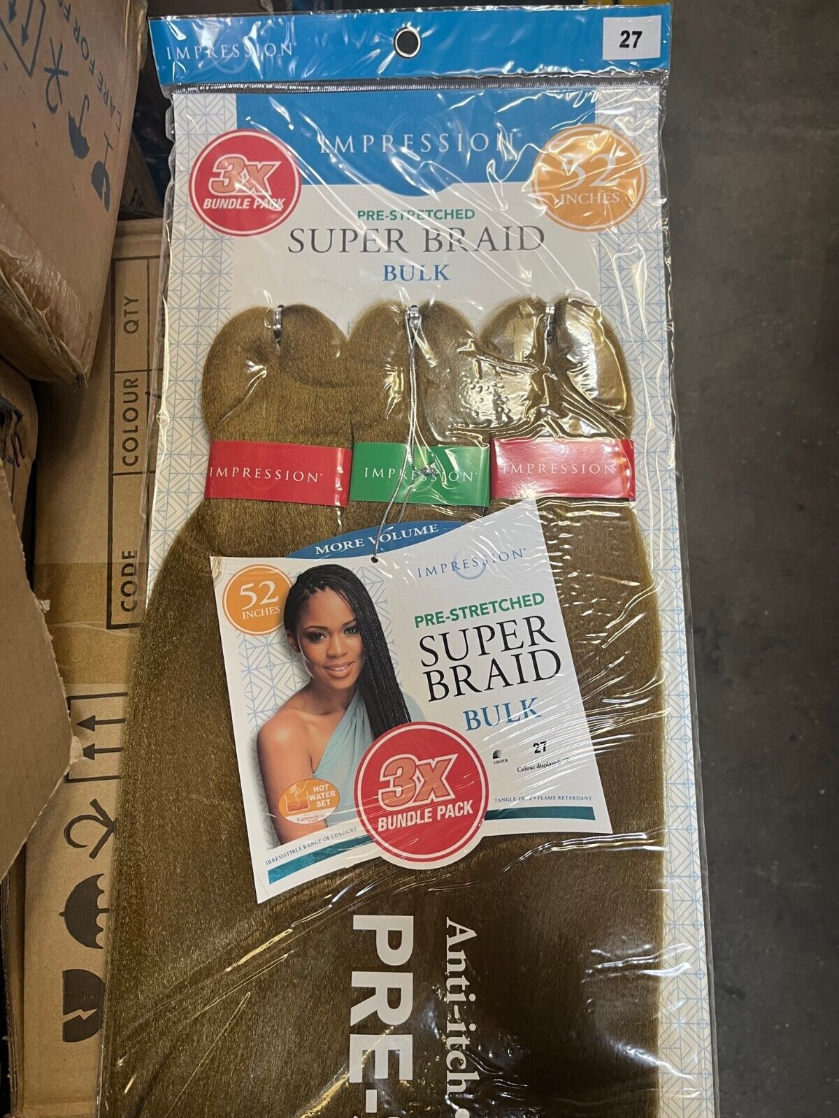 Impression Synthetic 3 X Bundle Pack Crochet Hair Extensions - Super Braid 52 "