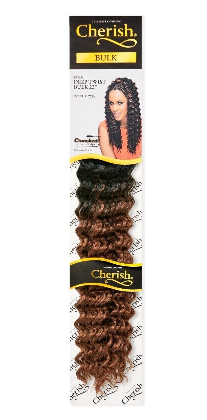 CHERISH SYNTHETIC BULK CROCHET CURLY HAIR EXTENSION BRAIDS - DEEP TWIST 22 INCH