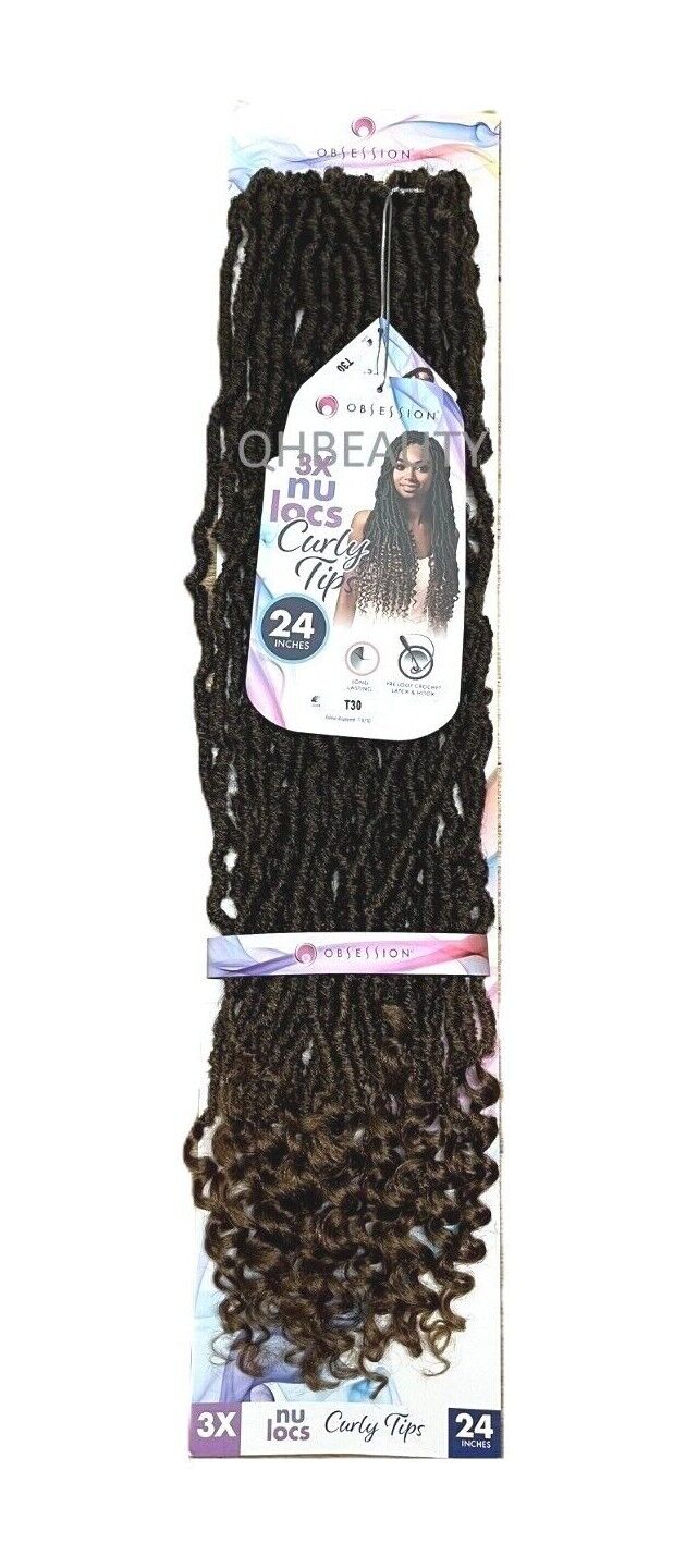 Obsession Synthetic Crochet PreLoop Braid Hair Extension - NU LOCS CURLY TIPS 24