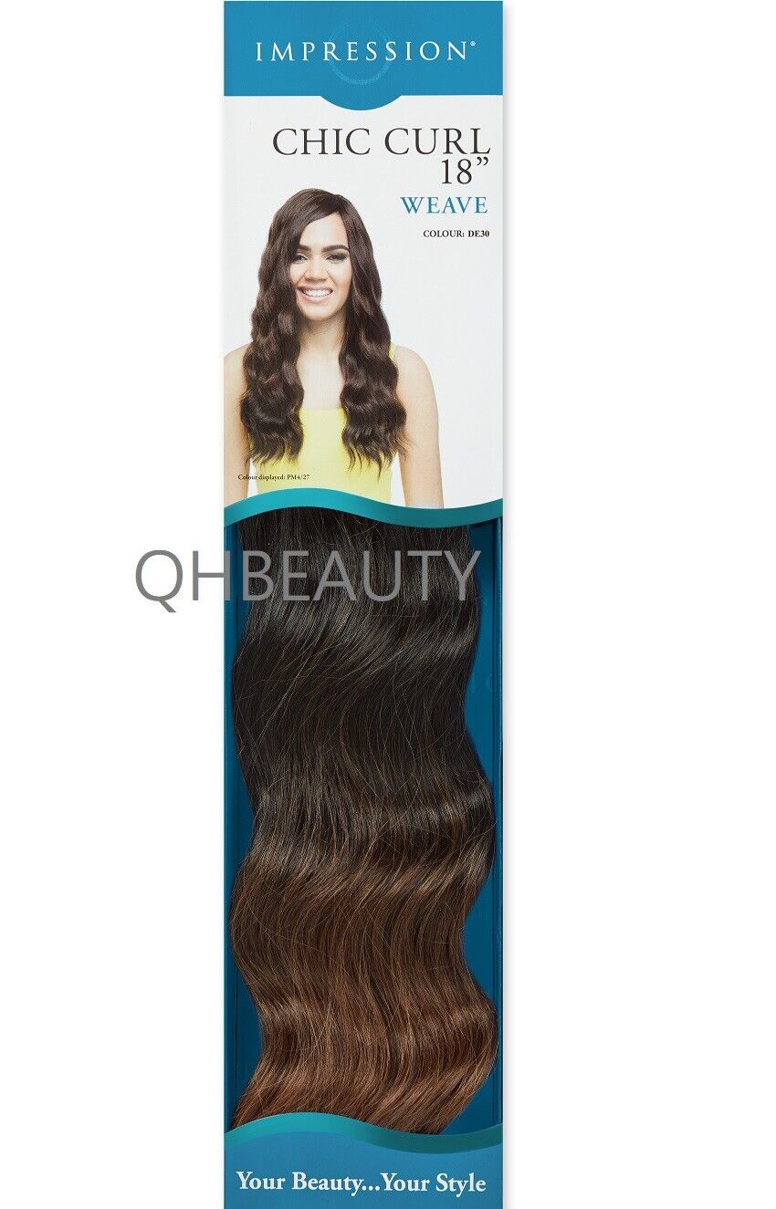 IMPRESSION SYNTHETIC BODY WAVE LONG HAIR EXTENSION WEAVE - CHIC CURL 18 INCH