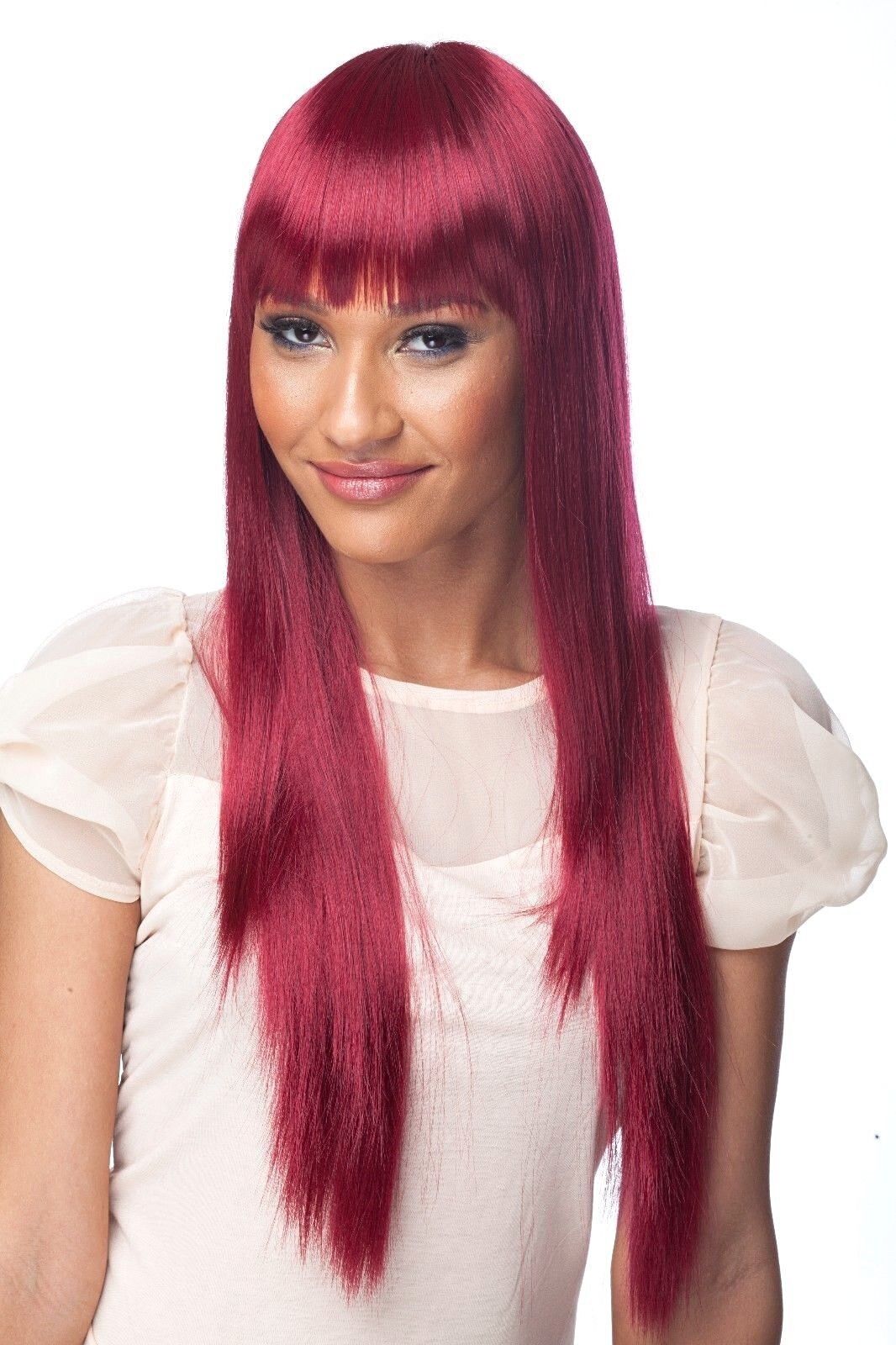 Cherish Synthetic Straight Long with Bangs Hair Wig - Coco