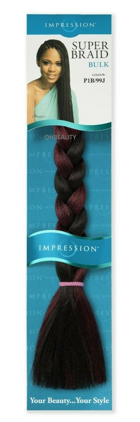 Impression Synthetic Natural Long Ultra Crochet Hair Extensions Super Braid 86"