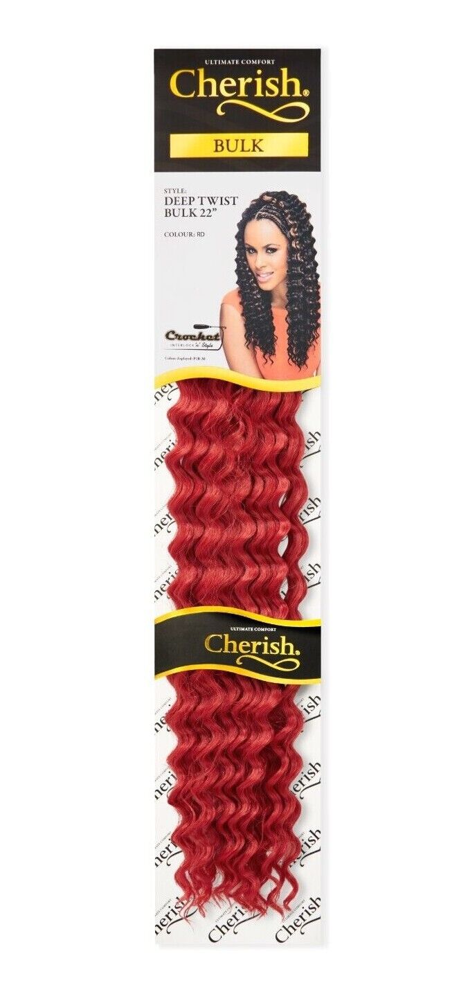 CHERISH SYNTHETIC BULK CROCHET CURLY HAIR EXTENSION BRAIDS - DEEP TWIST 22 INCH