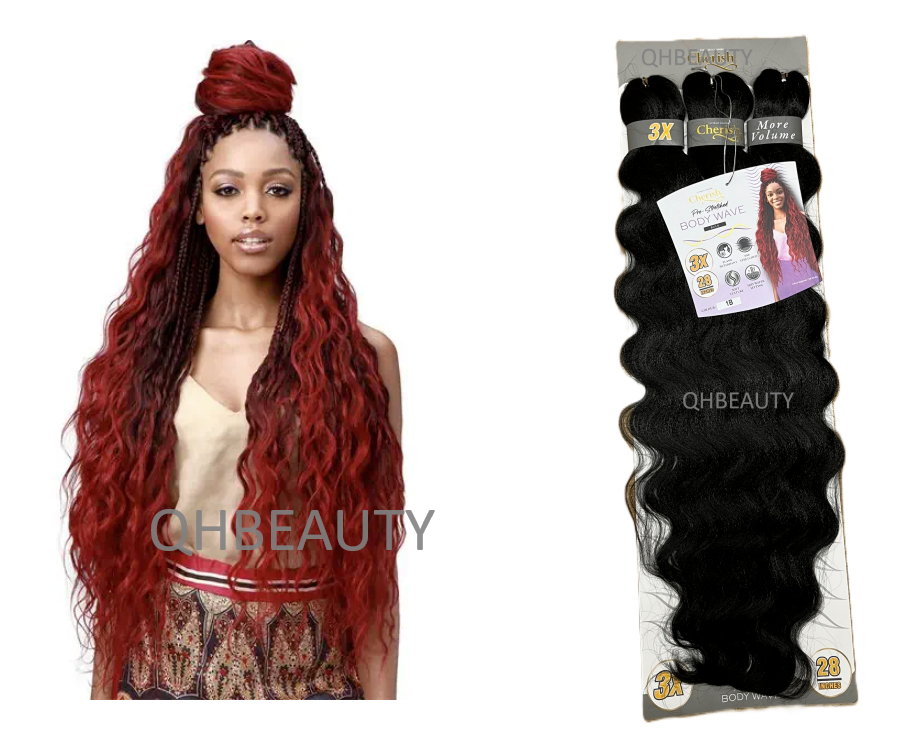 Cherish Synthetic Pre-Stretched Curly Braid Bulk Hair Extension - BODY WAVE 28''