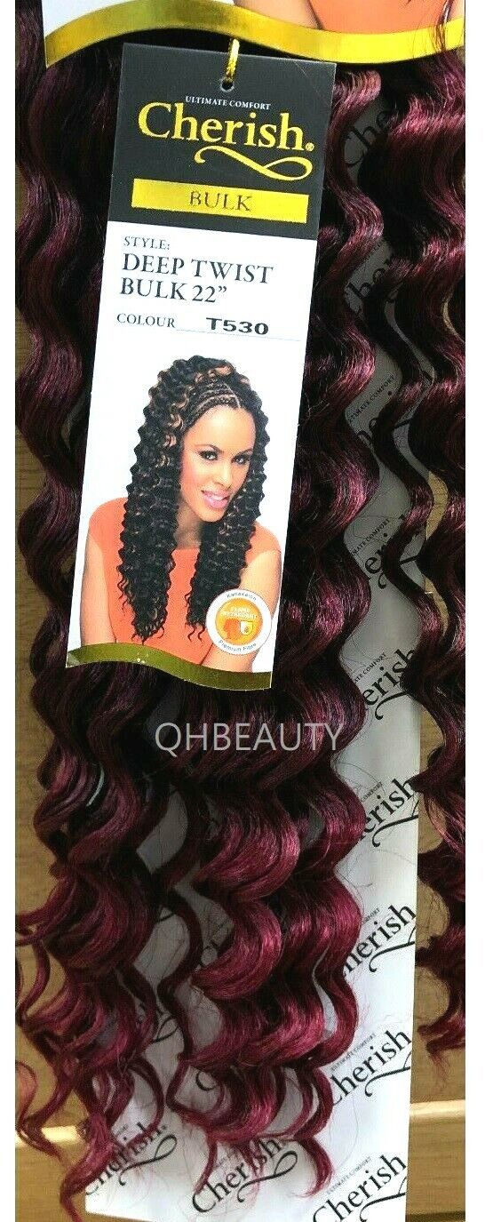 CHERISH SYNTHETIC BULK CROCHET CURLY HAIR EXTENSION BRAIDS - DEEP TWIST 22 INCH