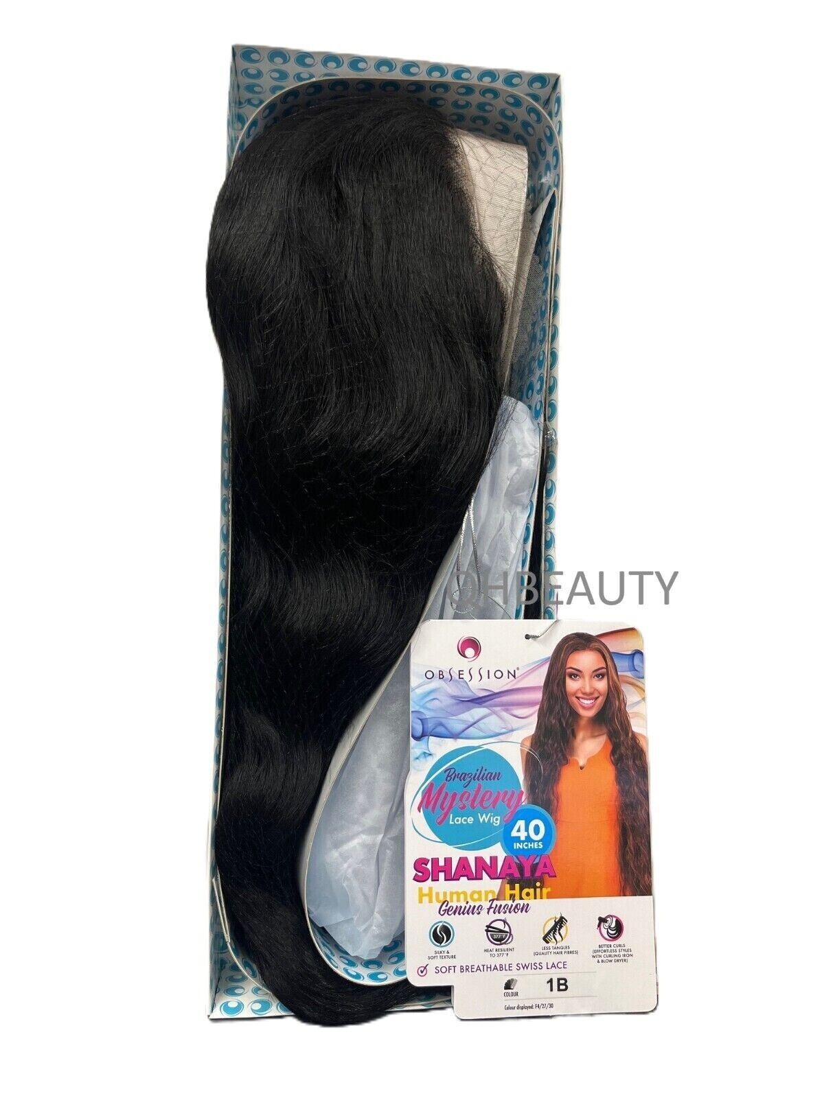 OBSESSION BRAZILIAN FUSION HUMAN HAIR NATURAL LONG CURLY LACE WIG - SHANAYA 40
