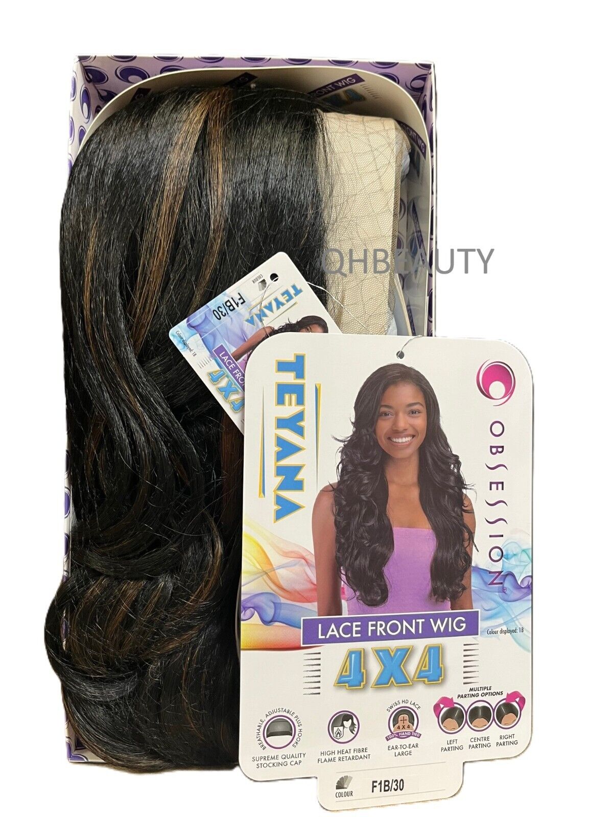 Obsession Synthetic Swiss HD 4x4 Lace Front Free Part Curly Hair Wig - TEYANA