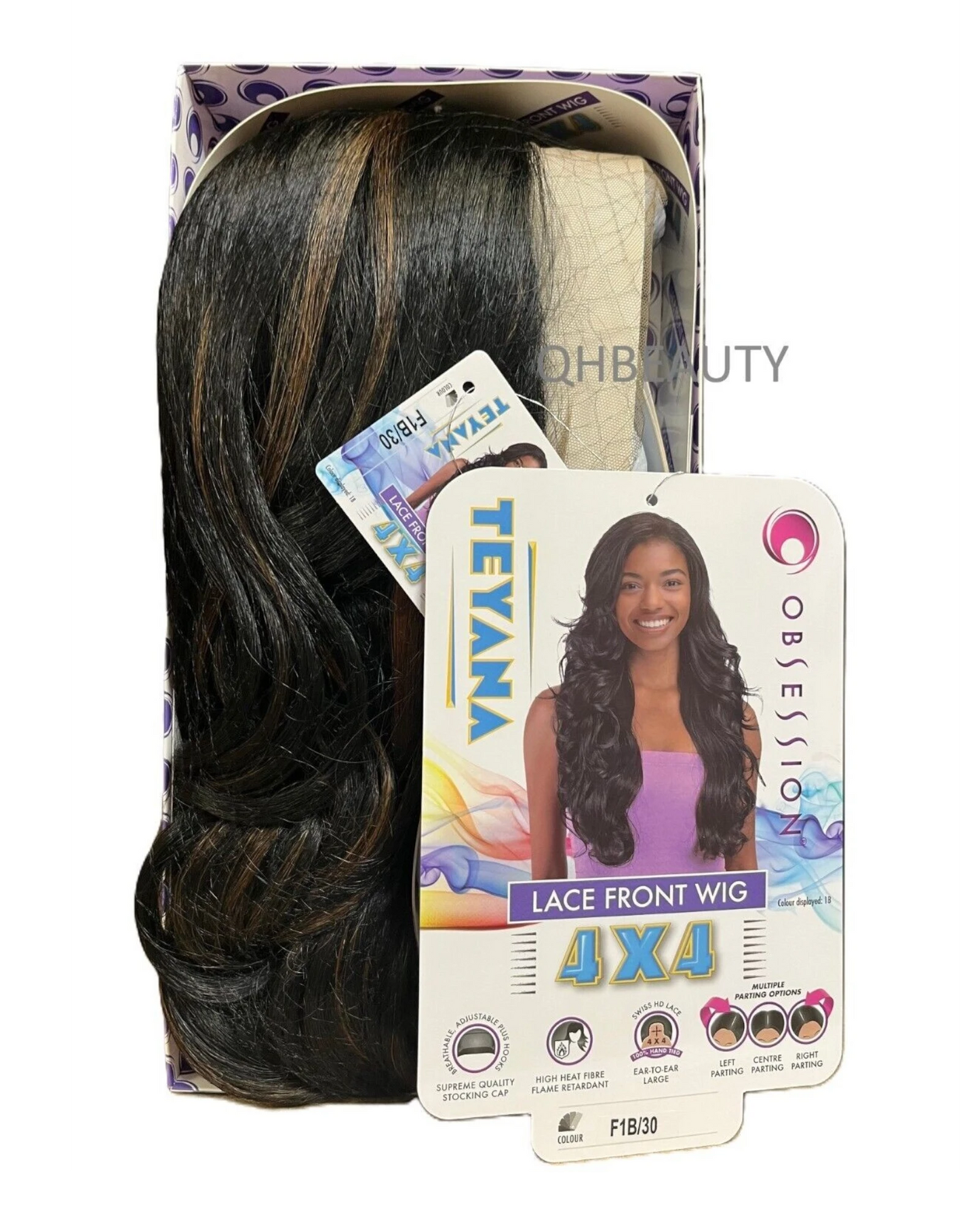 Obsession Synthetic Swiss HD 4x4 Lace Front Free Part Curly Hair Wig - TEYANA