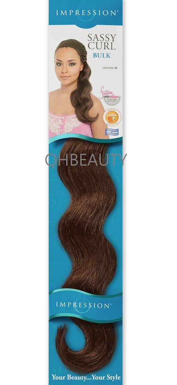 IMPRESSION SYNTHETIC HAIR EXTENSION BRAIDS SASSY CURL BULK 20" ( Freetress Copy)