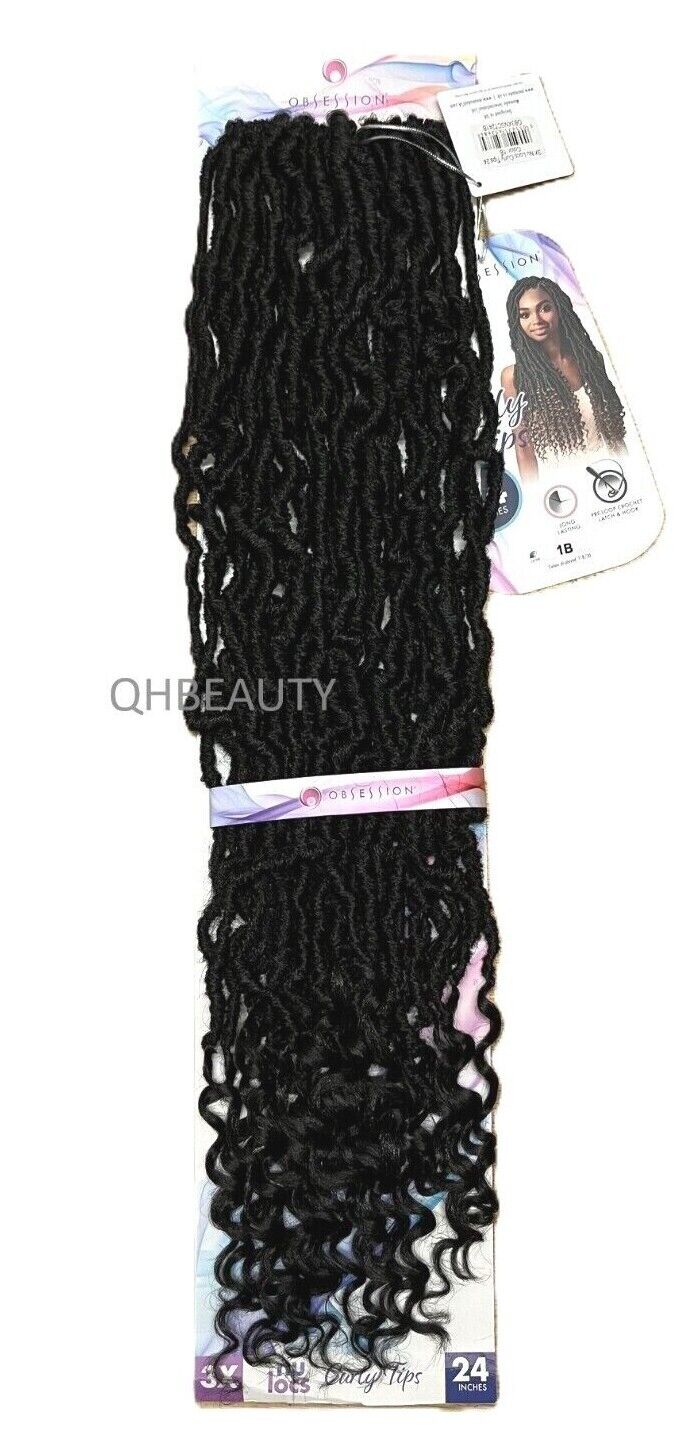 Obsession Synthetic Crochet PreLoop Braid Hair Extension - NU LOCS CURLY TIPS 24
