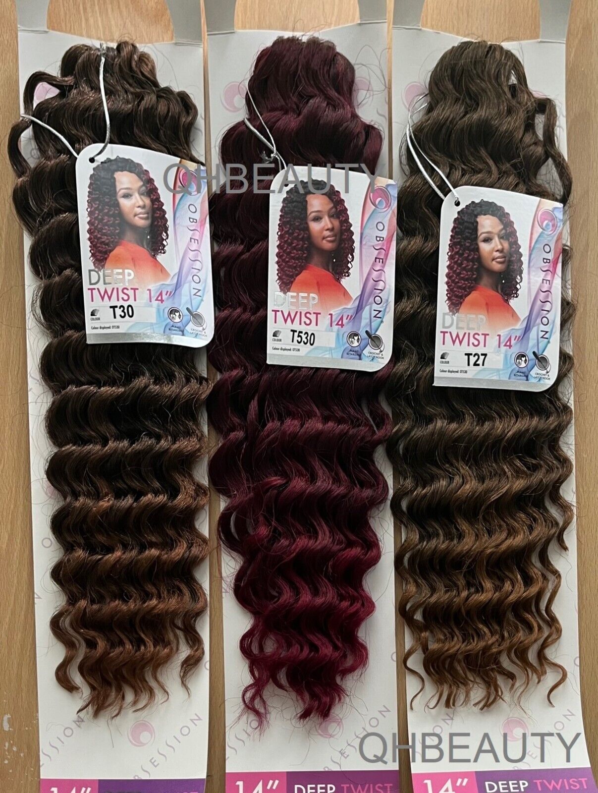 Obsession Synthetic Curly Crochet Braid Hair Extension - Deep Twist 14 inch