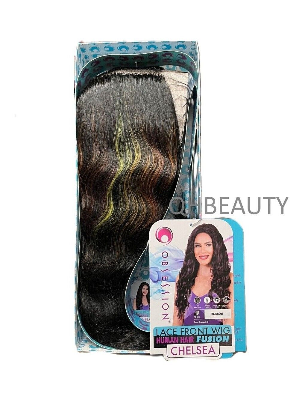 OBSESSION LACE FRONT HUMAN HAIR FUSION NATURAL BODWAVE CURLY HAIR WIG - CHELSEA