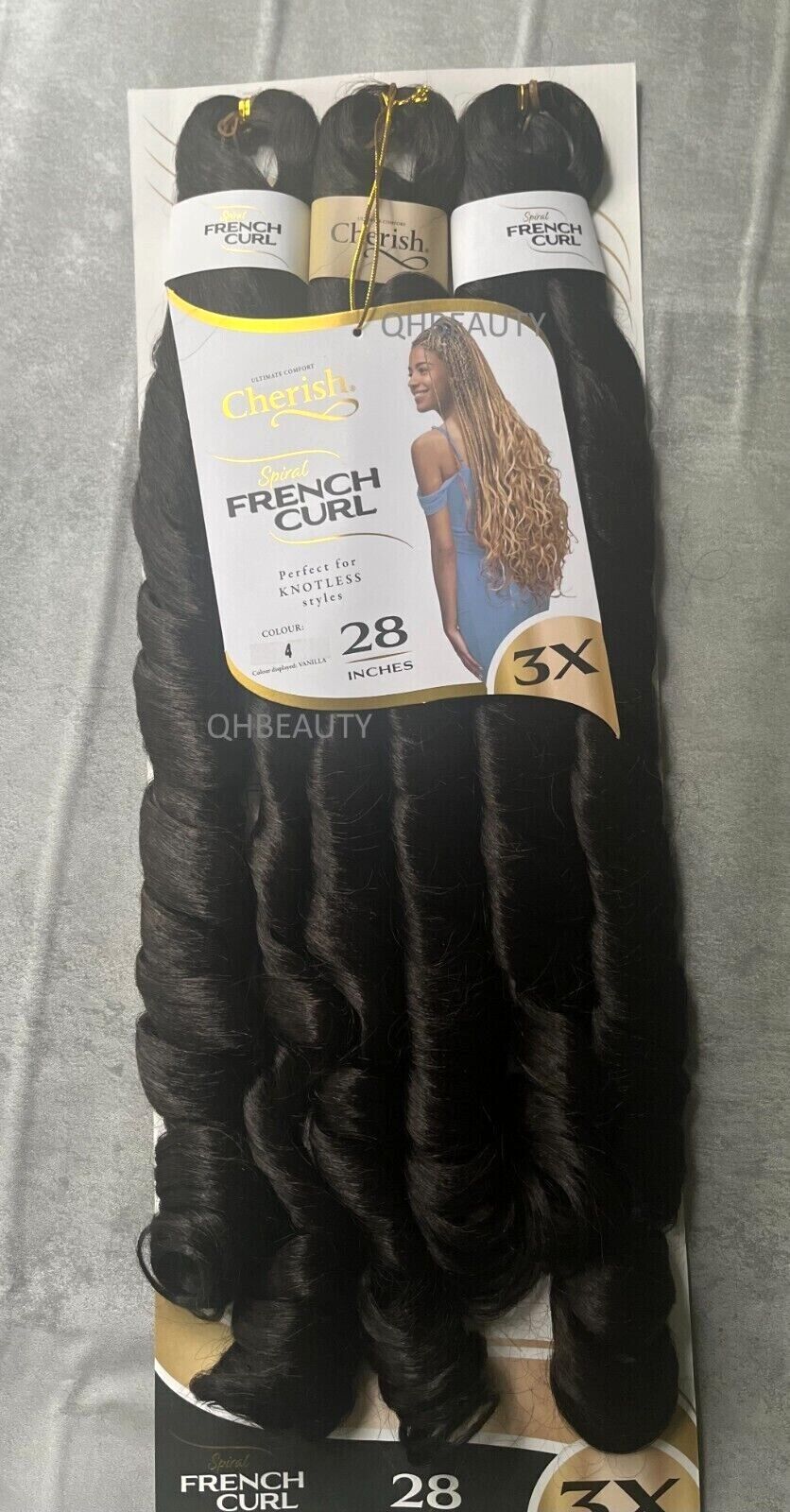 CHERISH SYNTHETIC CURLY HAIR EXTENSION BRAID - 3 x SPIRAL FRENCH CURL 28 INCHES