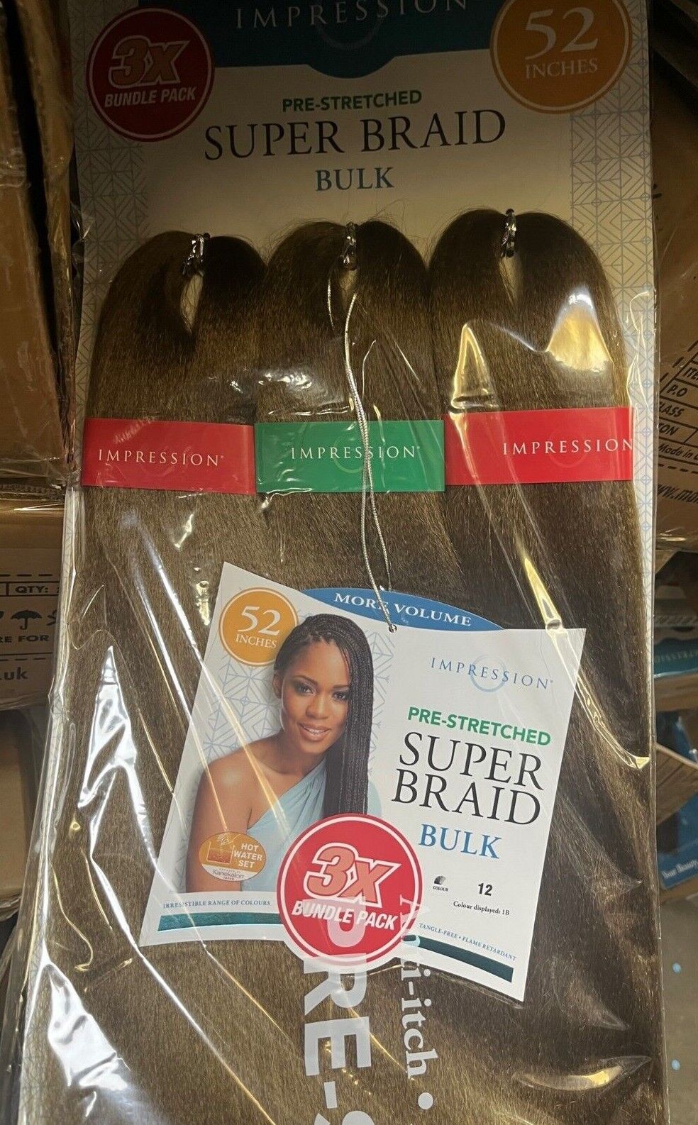 Impression Synthetic 3 X Bundle Pack Crochet Hair Extensions - Super Braid 52 "