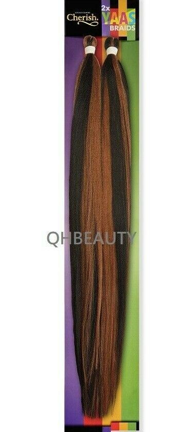 CHERISH SYNTHETIC YAKY LONG STRAIGHT HAIR EXTENSIONS 2 X YAAS BRAIDS 20'' - 28''