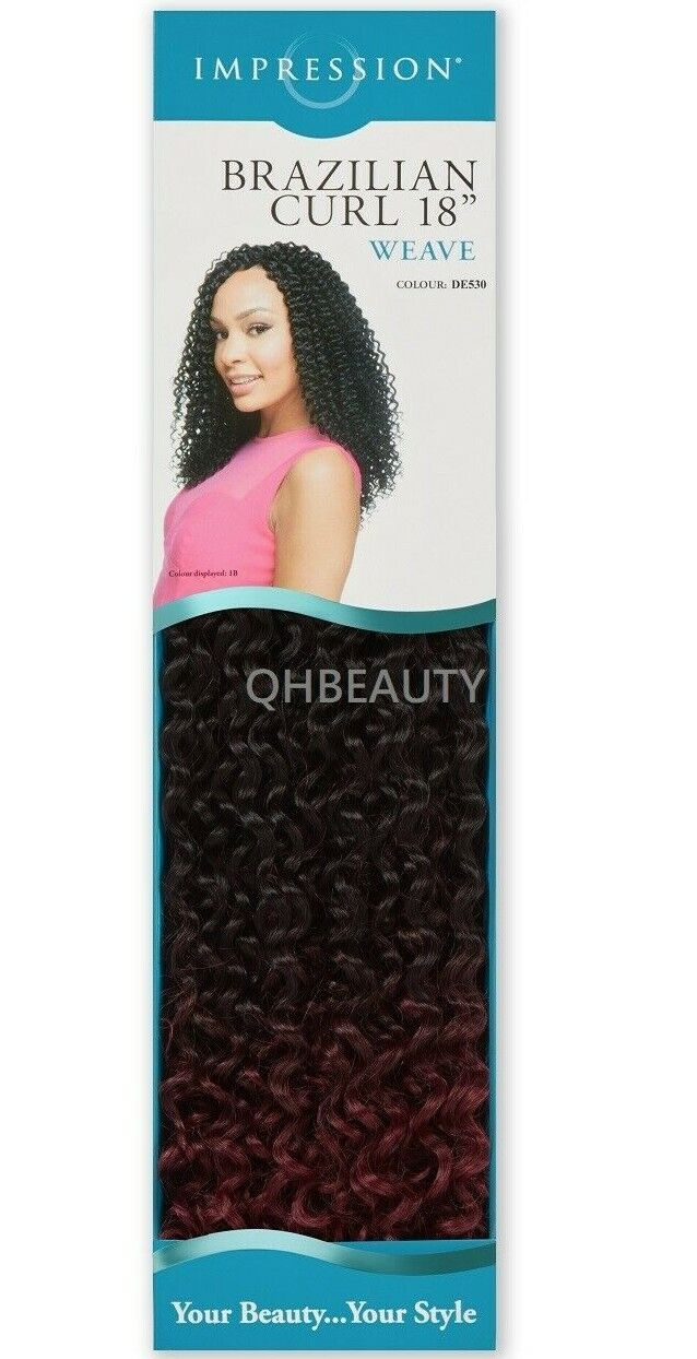 IMPRESSION SYNTHETIC LONG CURLY HAIR EXTENSION WEAVE - BRAZILIAN CURL 18 INCH