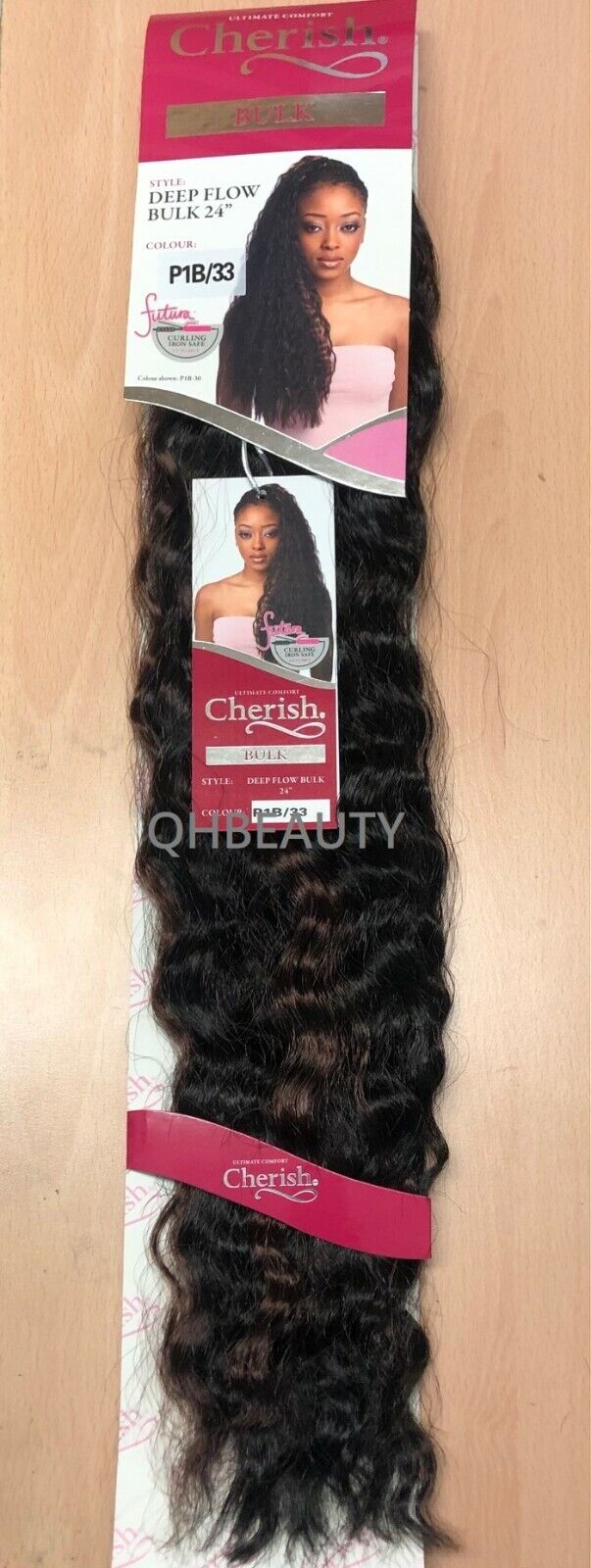 CHERISH SYNTHETIC BULK CROCHET BRAID CURLY HAIR EXTENSION - DEEP FLOW 24 inch