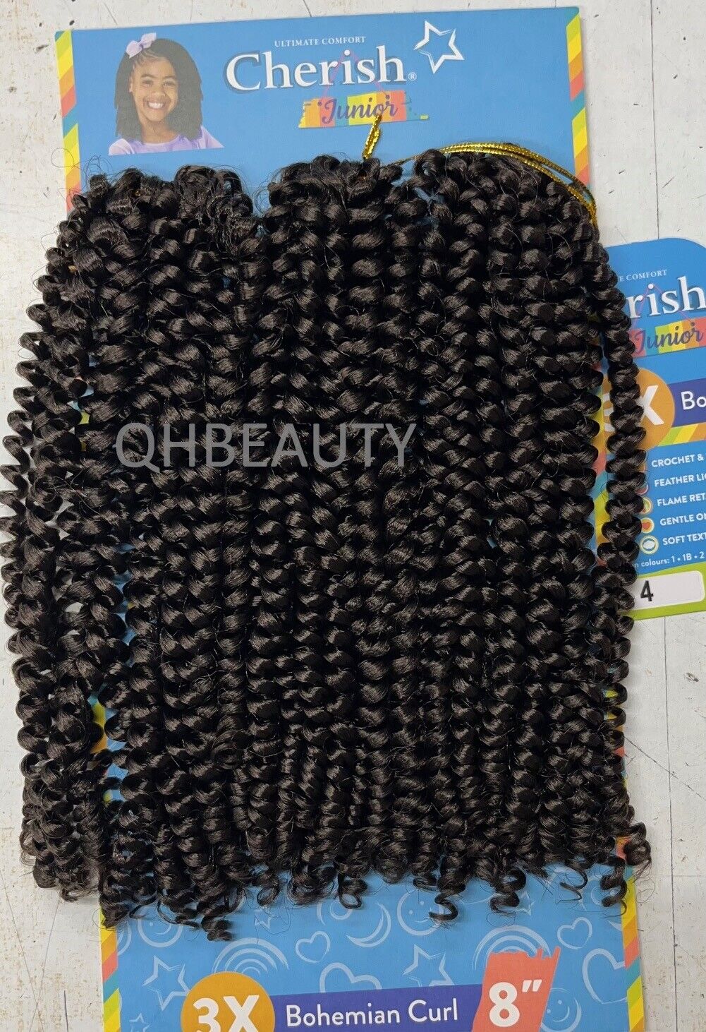 CHERISH SYNTHETIC JUNIOR KIDS CROCHET BRAID HAIR EXTENSION BOHEMIAN CURL 8 INCH