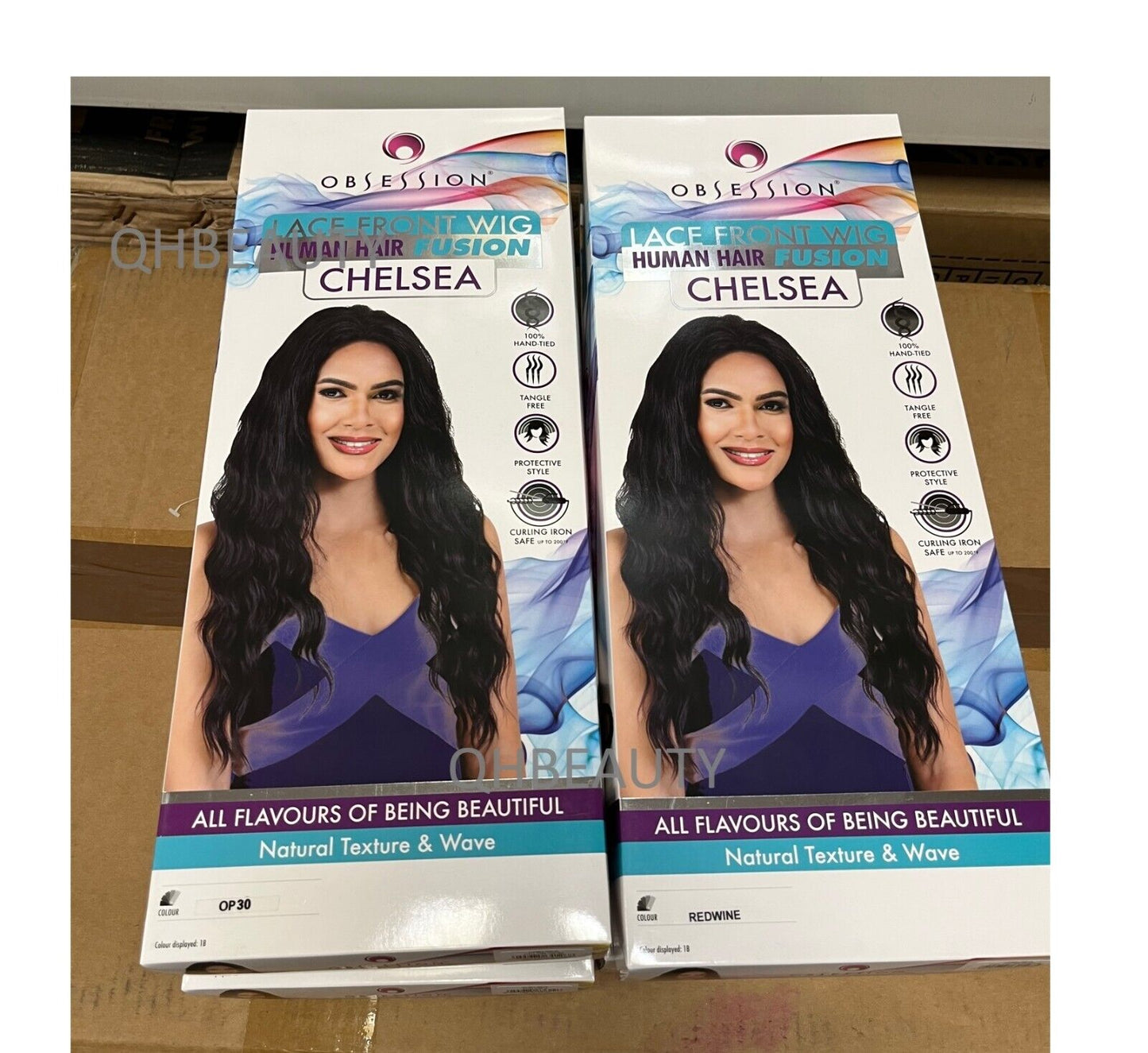 OBSESSION LACE FRONT HUMAN HAIR FUSION NATURAL BODWAVE CURLY HAIR WIG - CHELSEA