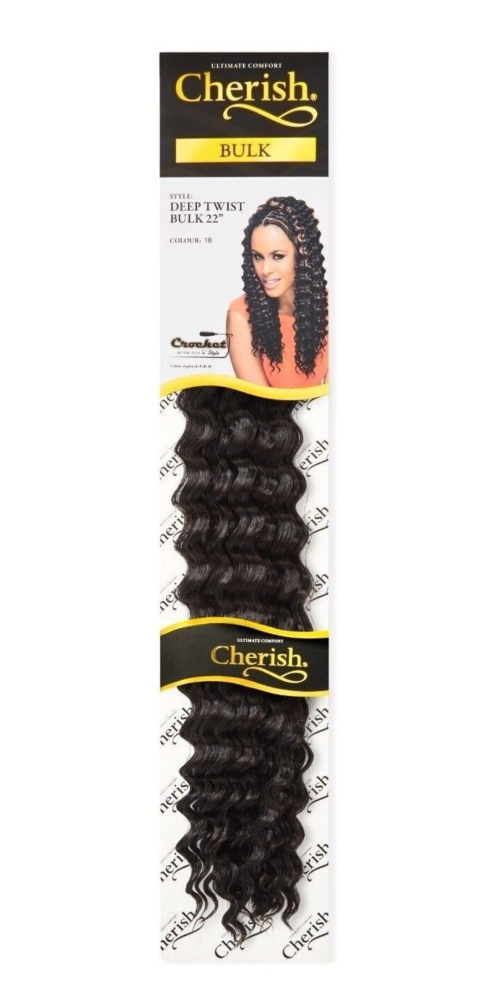 CHERISH SYNTHETIC BULK CROCHET CURLY HAIR EXTENSION BRAIDS - DEEP TWIST 22 INCH