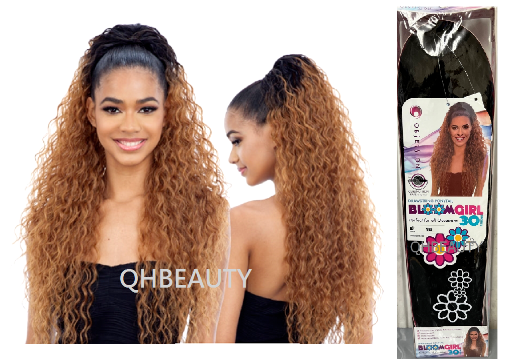 OBSESSION SYNTHETIC DRAWSTRING CURLY LONG HAIR PONYTAIL - BLOOM GIRL 20'' 30''