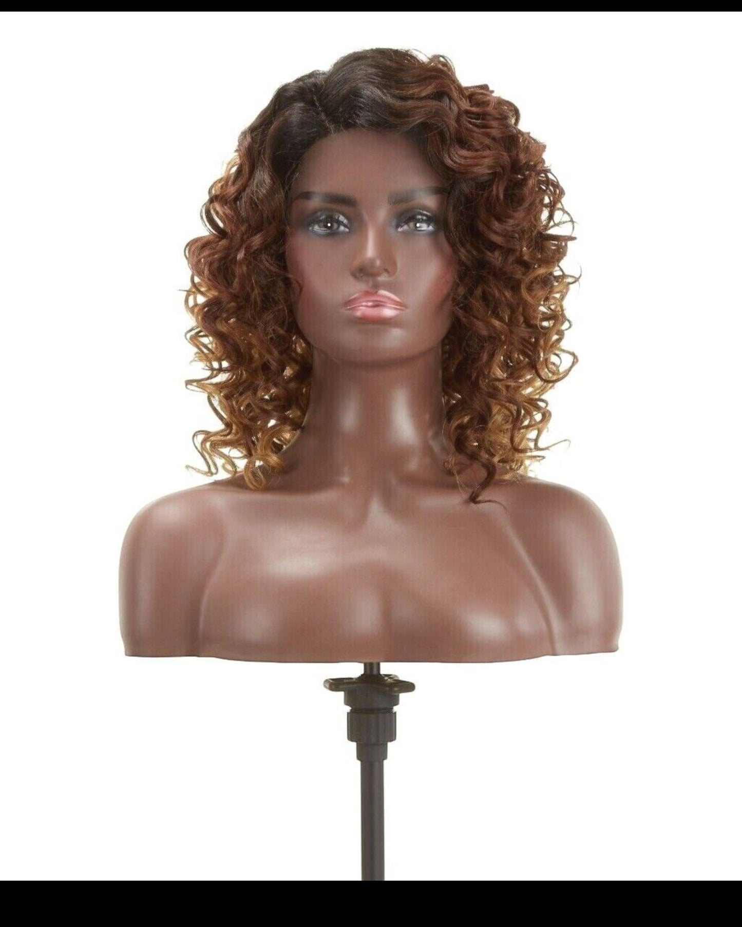 Impression Synthetic Hand Made Invisible L Part Curly Hair Lace Wig - MIA