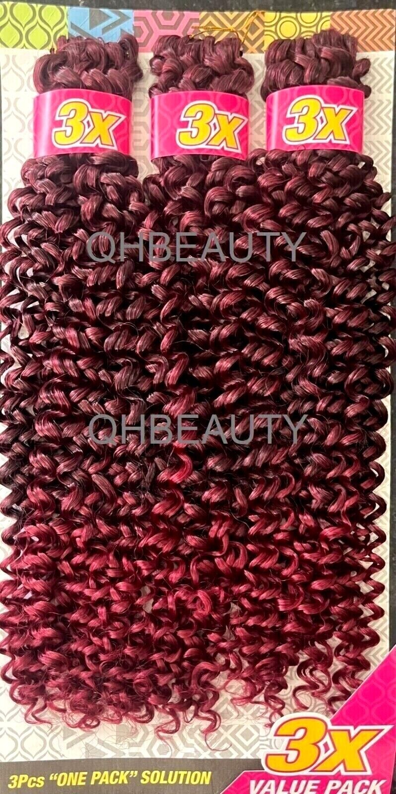 CHERISH SYNTHETIC CROCHET BRAID HAIR EXTENSION - 3 X WATER WAVE 14'' and 18''