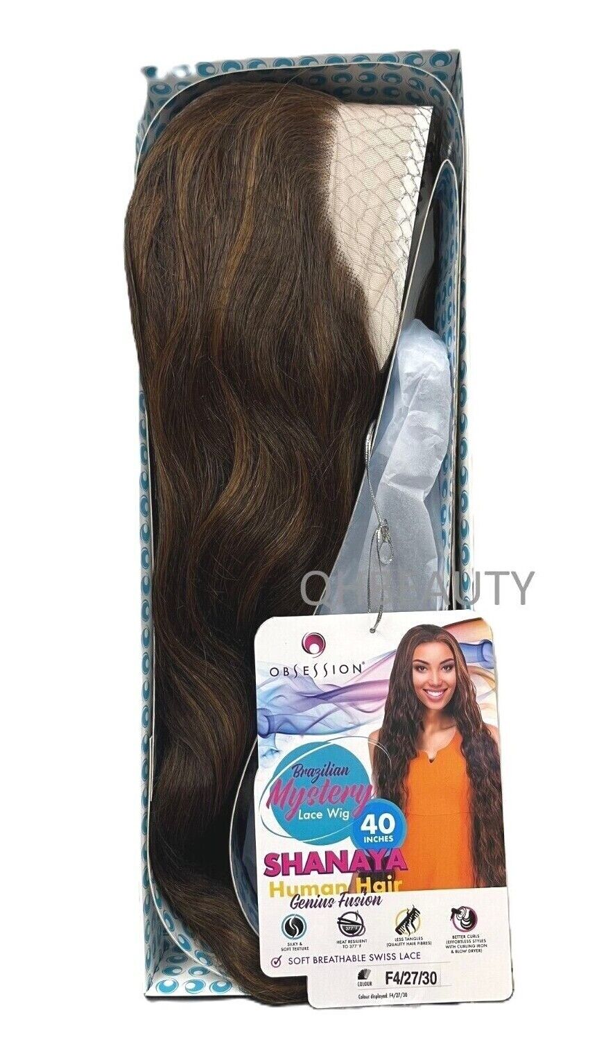 OBSESSION BRAZILIAN FUSION HUMAN HAIR NATURAL LONG CURLY LACE WIG - SHANAYA 40