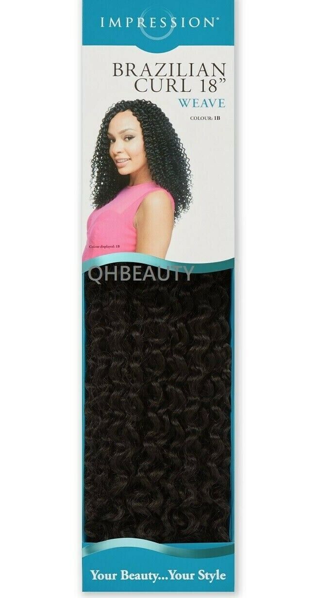 IMPRESSION SYNTHETIC LONG CURLY HAIR EXTENSION WEAVE - BRAZILIAN CURL 18 INCH