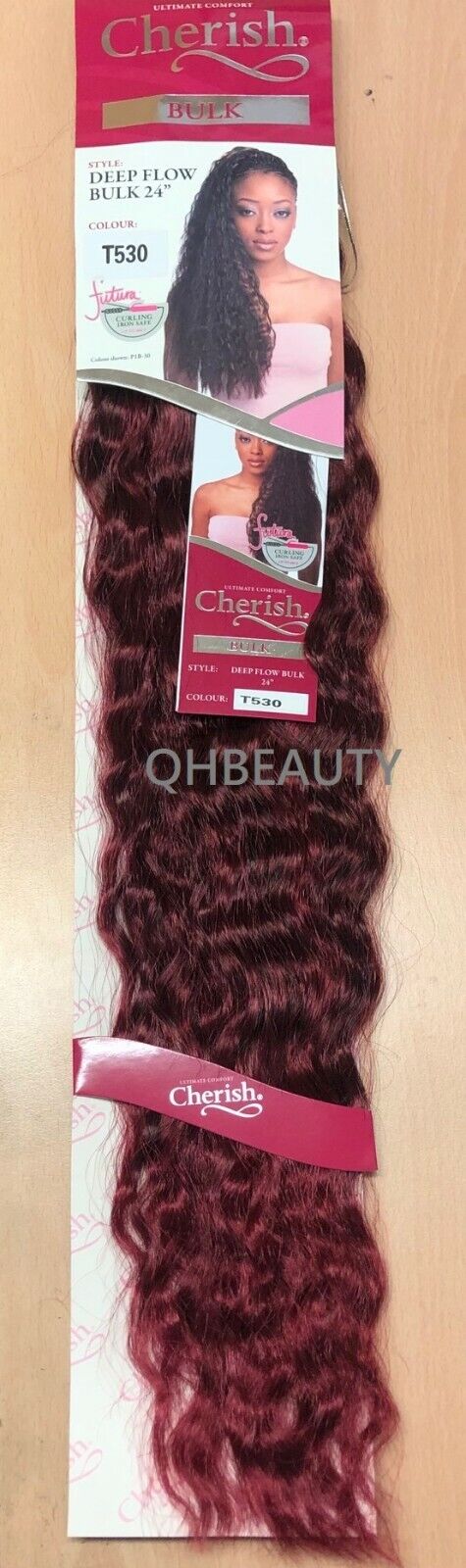 CHERISH SYNTHETIC BULK CROCHET BRAID CURLY HAIR EXTENSION - DEEP FLOW 24 inch