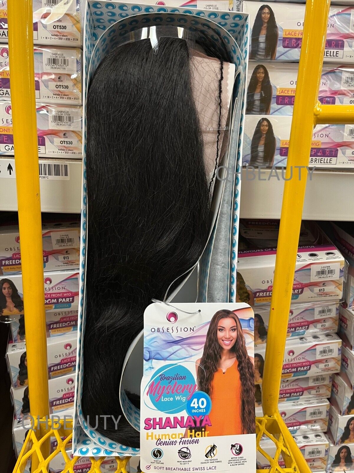 OBSESSION BRAZILIAN FUSION HUMAN HAIR NATURAL LONG CURLY LACE WIG - SHANAYA 40