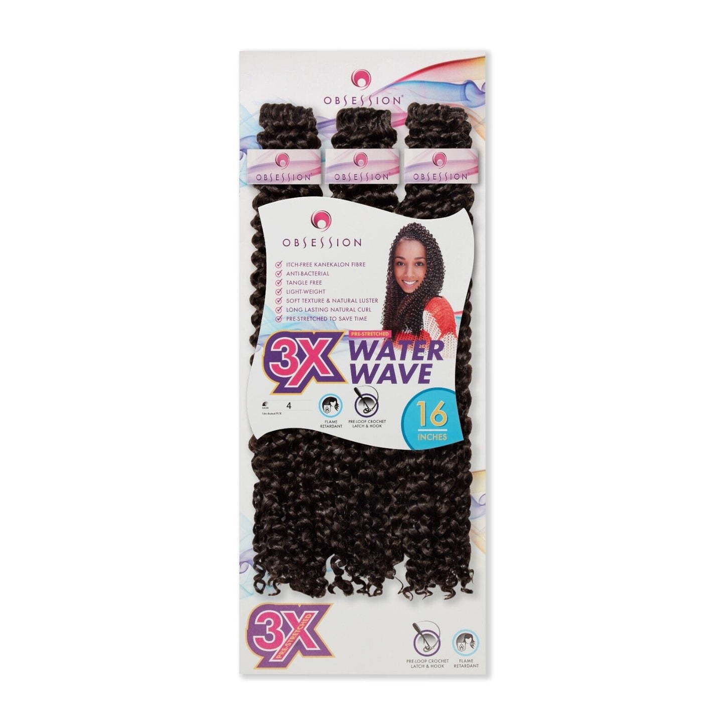 Obsession Synthetic Crochet Tight Curl Hair Extension Braid - WATER WAVE 16 inch