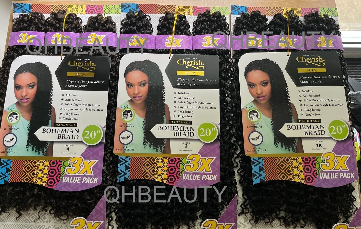 Cherish Synthetic Crochet Hair Extension Handmade 3 x BOHEMIAN BRAID 16 & 20 ''