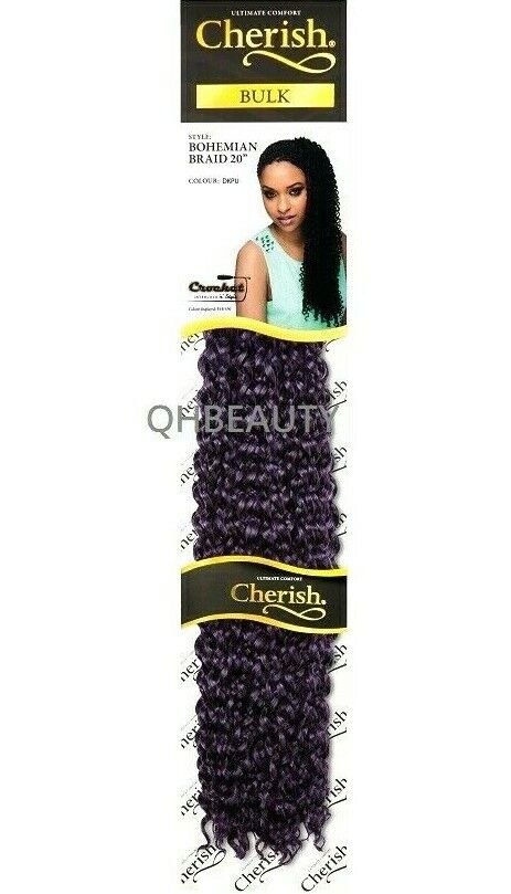 CHERISH SYNTHETIC CROCHET CURLY HAIR EXTENSION BRAID - BOHEMIAN BULK 20 INCH