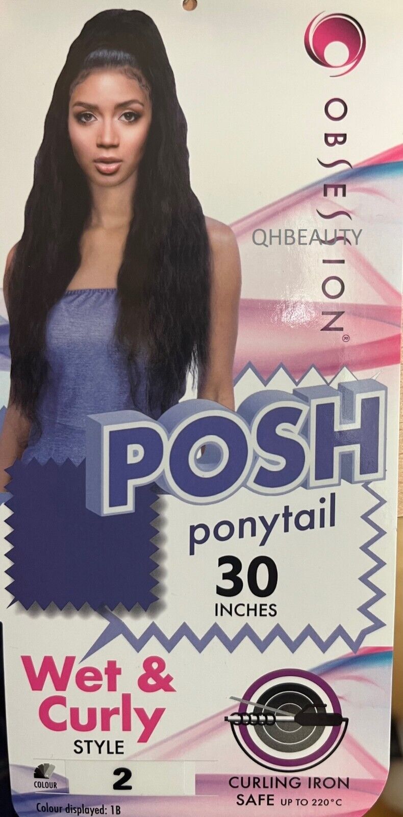 OBSESSION SYNTHETIC DRAWSTRING WET & CURLY LONG HAIR PONYTAIL - POSH 30"