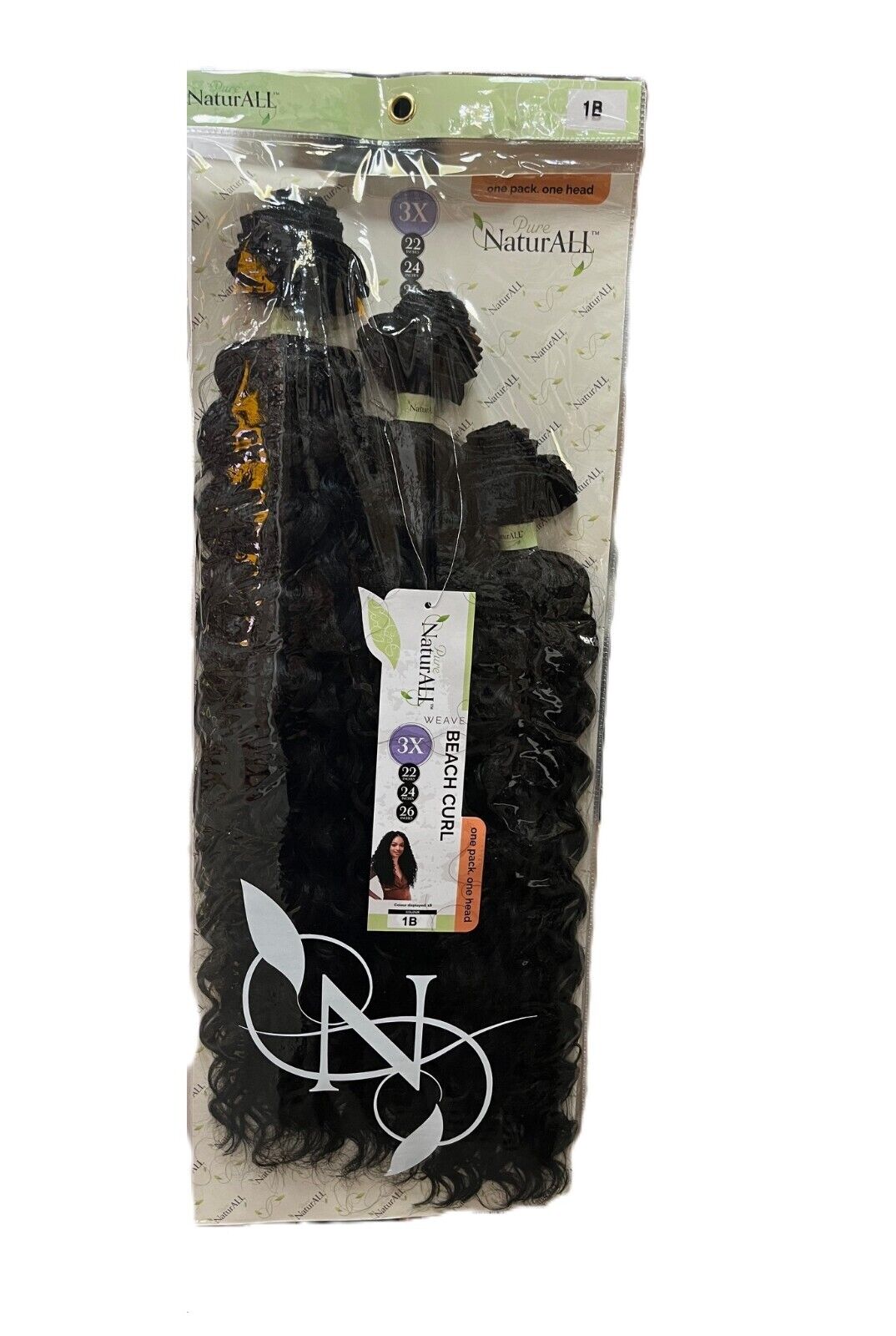NaturALL SYNTHETIC CURLY HAIR EXTENSION 3 PCS WEAVE - BEACH CURL 22/24/26 INCHES
