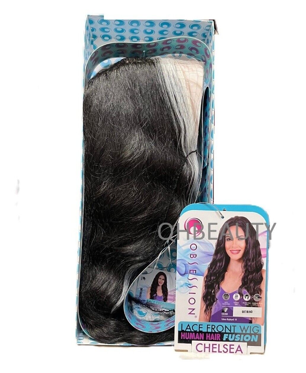OBSESSION LACE FRONT HUMAN HAIR FUSION NATURAL BODWAVE CURLY HAIR WIG - CHELSEA