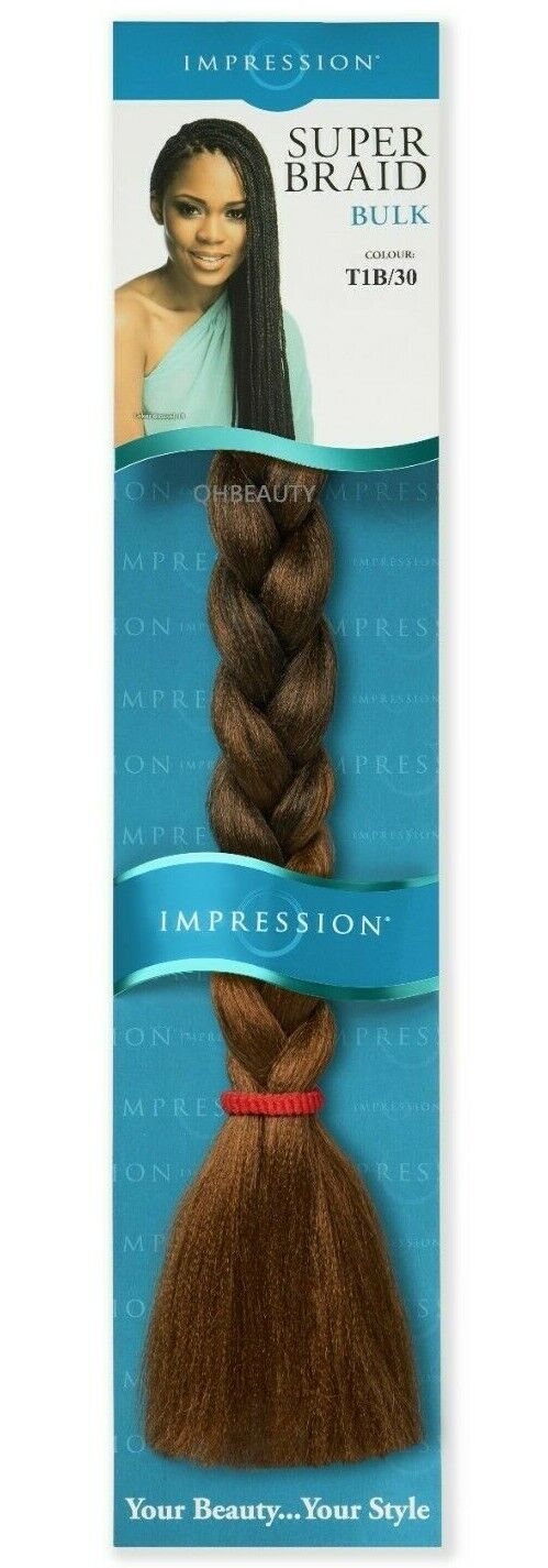 Impression Synthetic Natural Long Ultra Crochet Hair Extensions Super Braid 86"
