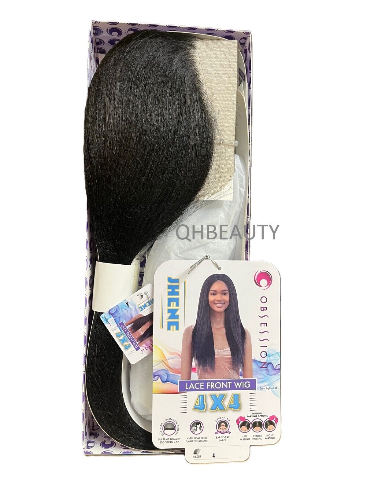 Obsession Synthetic Swiss HD 4x4 Lace Front Free Part Straight Hair Wig - JHENE
