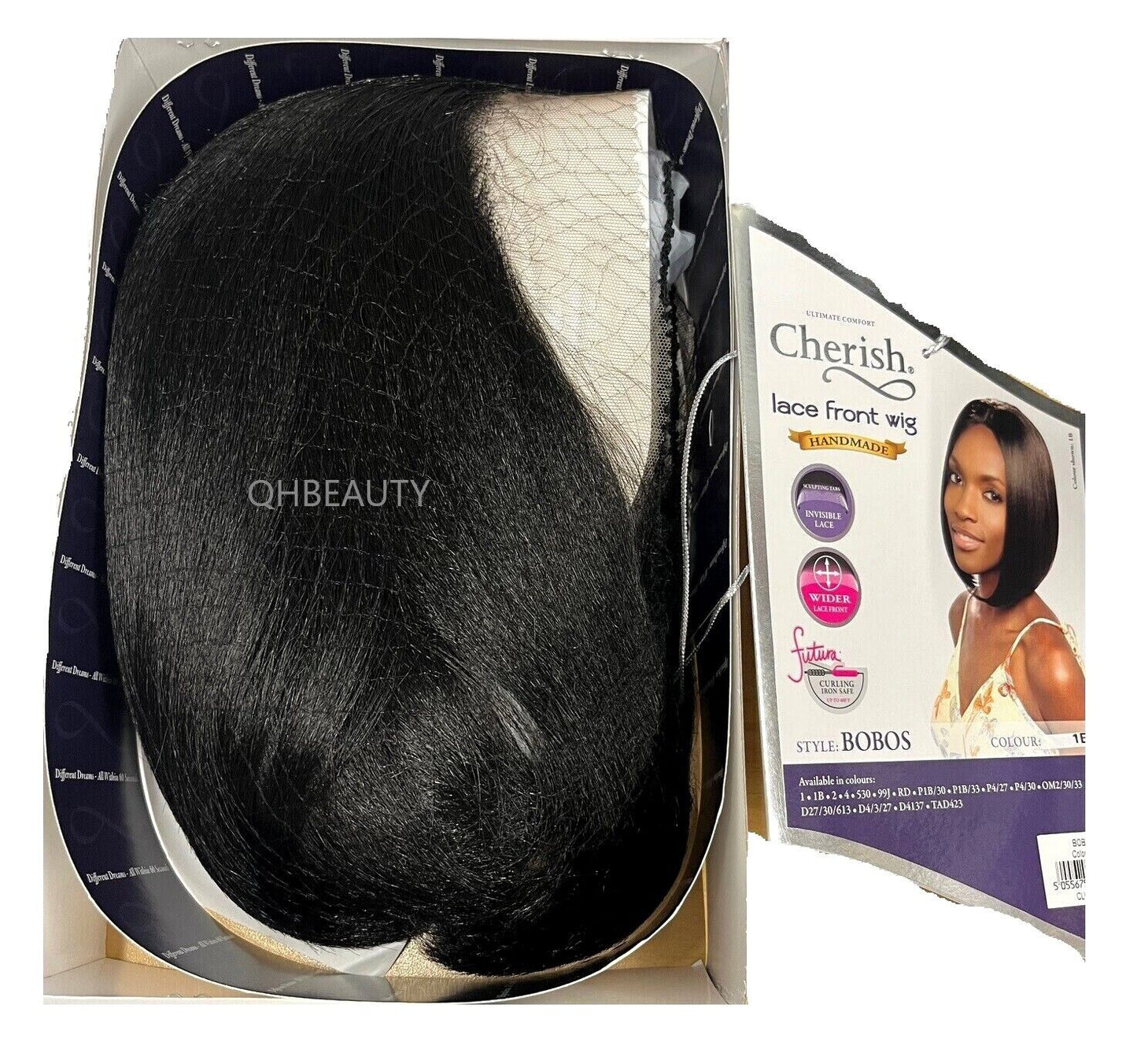 Cherish Synthetic Bob Style Invisible Lace Front Straight Short Hair Wig - BOBOS