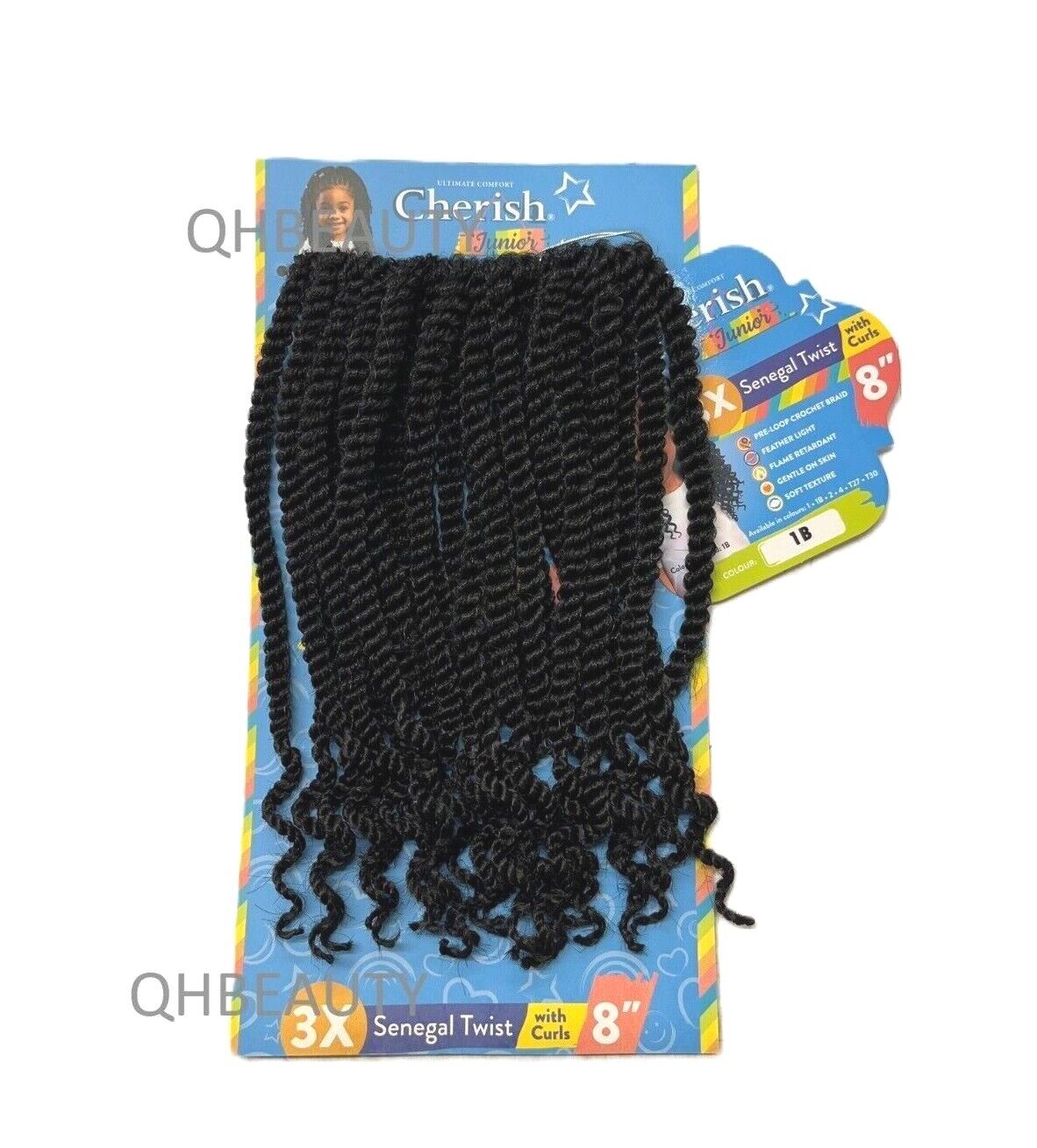 CHERISH SYNTHETIC JUNIOR KIDS BRAID HAIR EXTENSION - SENEGAL TWIST WITH CURLS 8