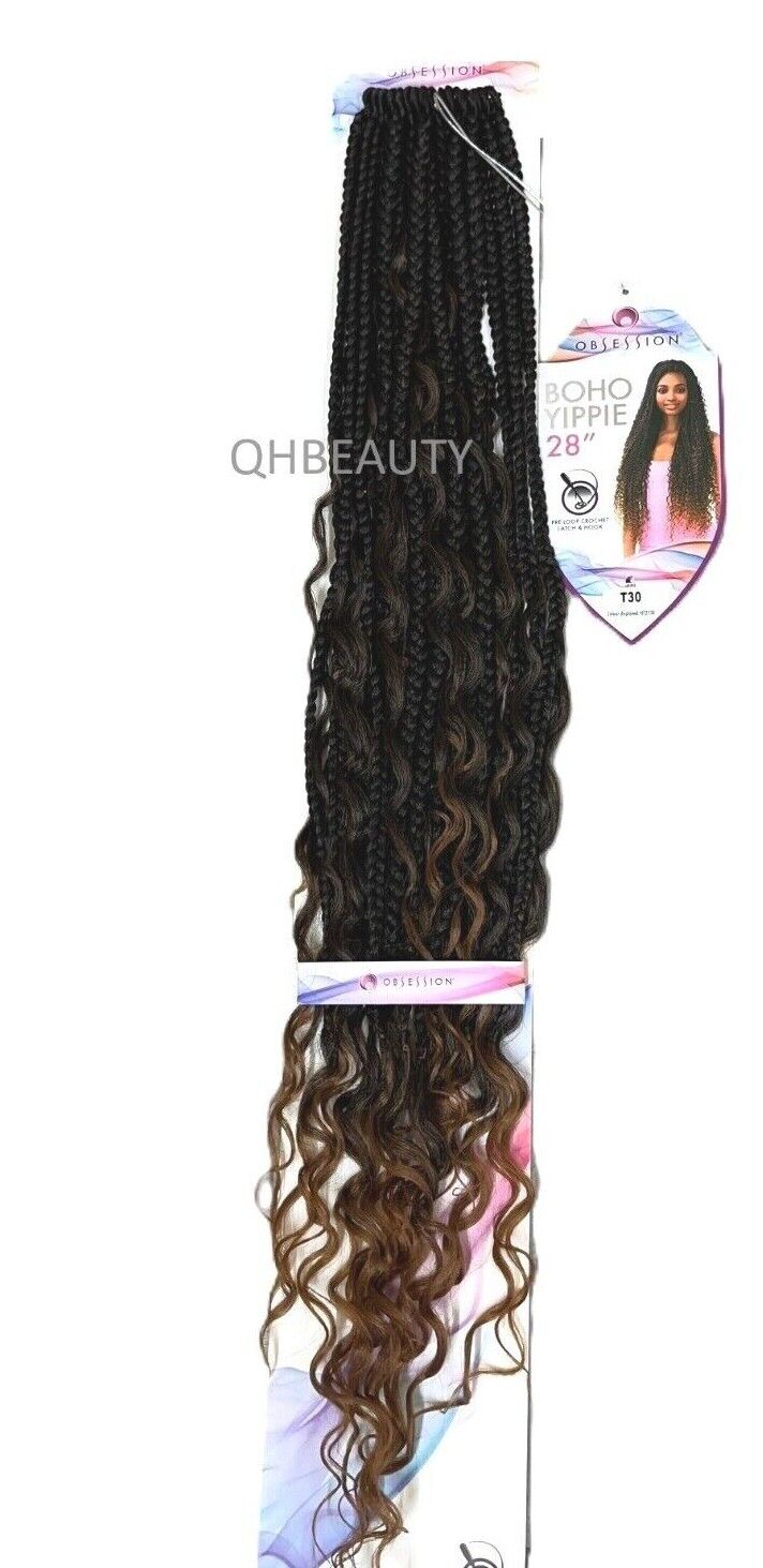 Obsession Synthetic Crochet Long Curly Braid Hair Extension - Boho Yippie 28 ''