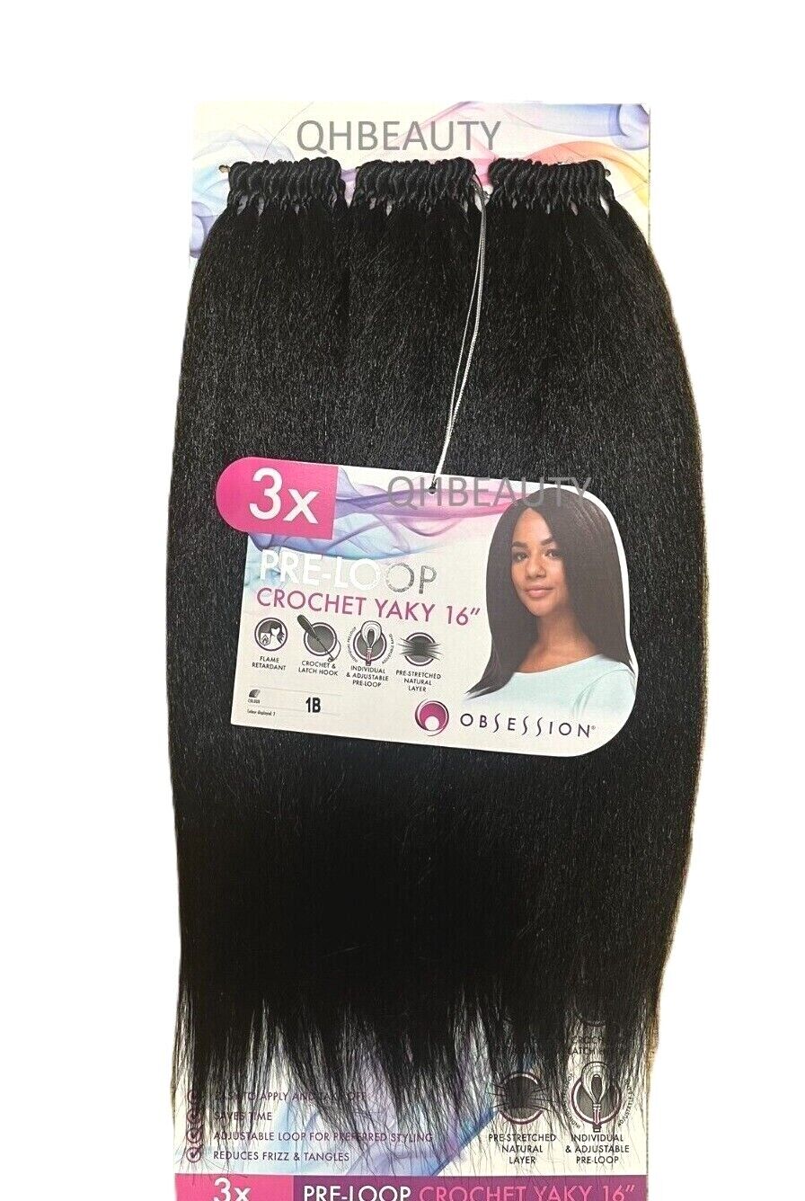 Obsession Synthetic Braid Straight Hair Extension - PRE LOOP CROCHET YAKY 16 ''