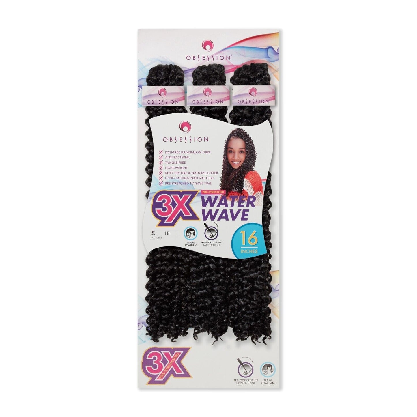 Obsession Synthetic Crochet Tight Curl Hair Extension Braid - WATER WAVE 16 inch