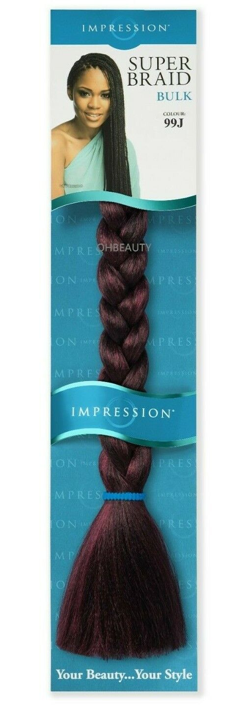 Impression Synthetic Natural Long Ultra Crochet Hair Extensions Super Braid 86"
