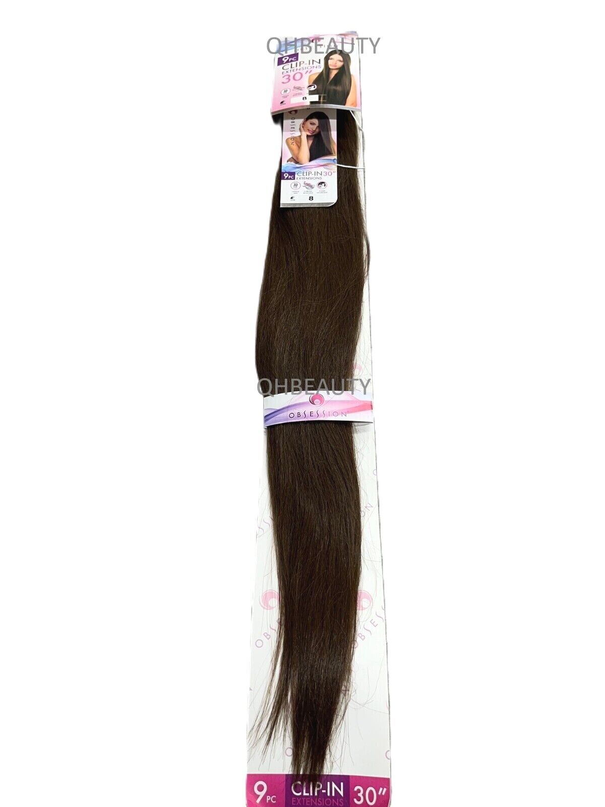 Obsession Tangle Free Long Yaky Straight 9 PC CLIP IN HAIR EXTENSIONS 30 INCHES