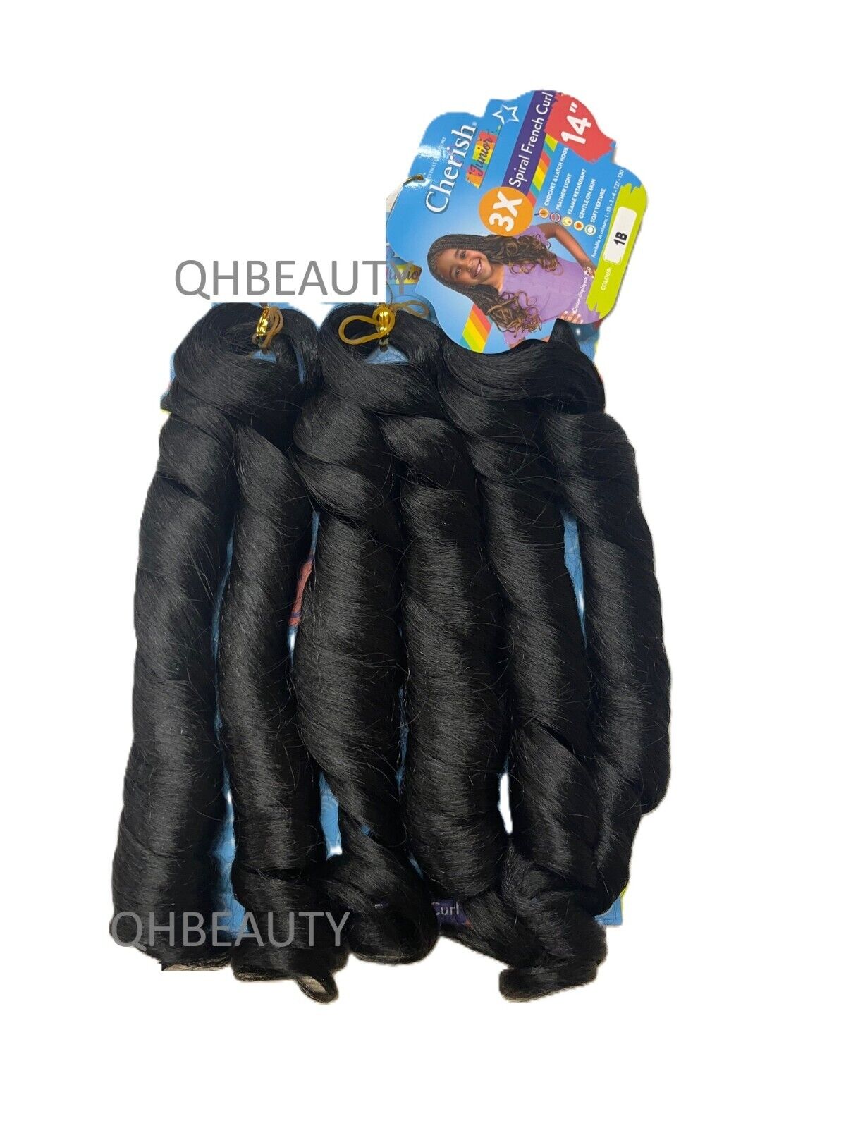 CHERISH SYNTHETIC JUNIOR KIDS CROCHET BRAID HAIR EXTENSION - SPIRAL FRENCH CURL 14 ''
